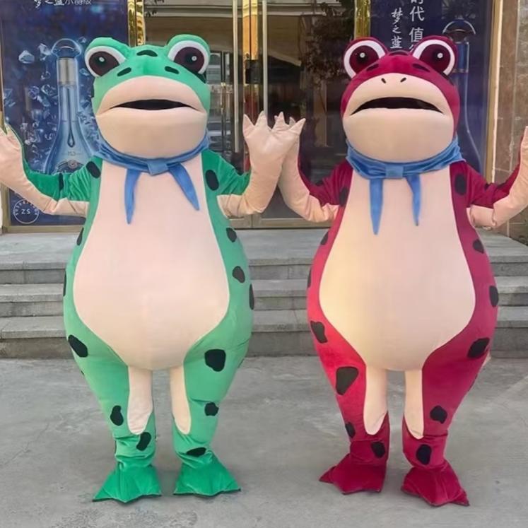 Internet Celebrity Frog Costume, Toad Outfit, Green Costume, Funny Character Plush Toy, Toad Mascot Set