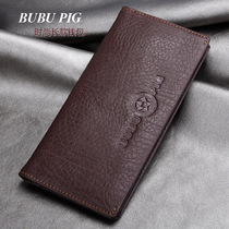 Male Style Business Casual Soft Leather Long wallet Fashion minimalist Clips Leather Wallet wallet Wallet Zipped Dark Gg Zero Money Position