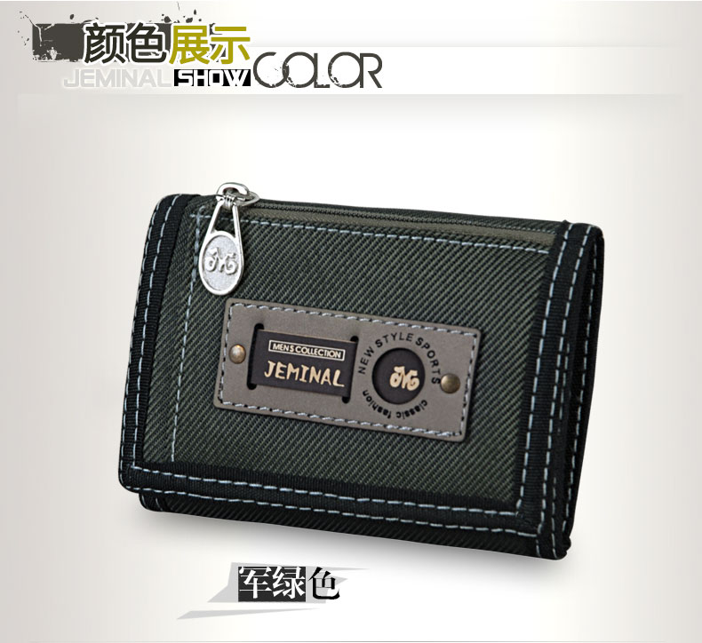 Jamie Road canvas người đàn ông giản dị của đoạn ngắn 3 lần ví cao đẳng trai đôi dây kéo thể thao 30% off ví nhỏ bóp nam