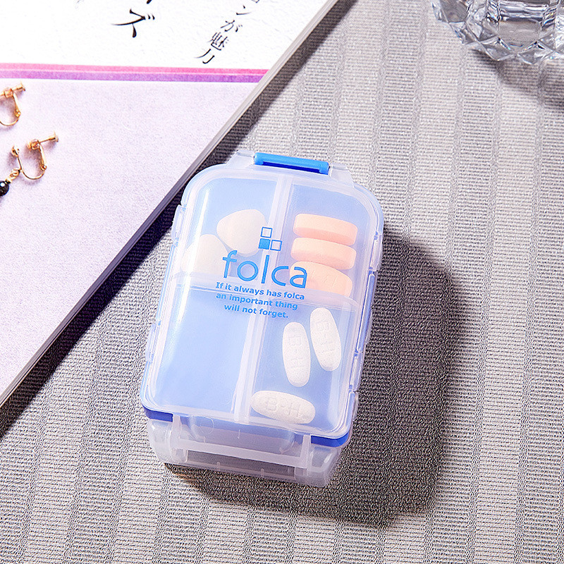 Japan imported three-stage large-capacity small medicine box moisture-proof sub-packing medicine storage box one week portable sealed portable