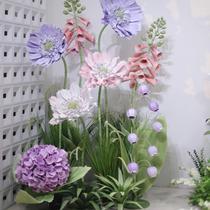 Large simulated EVA foam paper flower outdoor waterproof shop window layout decoration props beautiful pink and purple