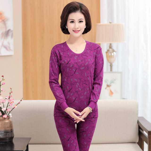 Mùa thu mùa đông bông trung niên quần áo mùa thu cũ mùa thu quần áo bông nhà mẹ bottomcotton áo len pajama phụ nữ phù hợp.