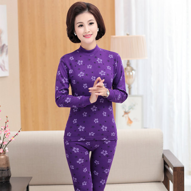 Mùa thu mùa đông bông trung niên quần áo mùa thu cũ mùa thu quần áo bông nhà mẹ bottomcotton áo len pajama phụ nữ phù hợp.