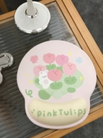 Pink Flower White Rabbit Mouse Pad