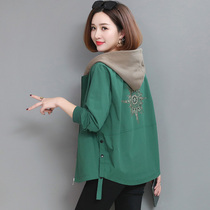 women's short coat korean style loose large size fat mm2022 spring and autumn new style mid aged mother's early autumn coat in February and August