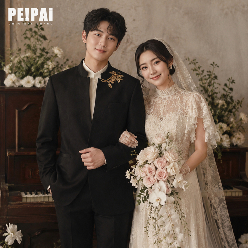 Peipai Chinese Style Elegant Gold Wheat Spike Embroidery Stand Collar Zhongshan Suit for Men Groom Wedding Engagement Banquet Formal Suit Peipai Chinese Style Elegant Gold Wheat Spike Embroidery Stand Collar Zhongshan Suit for Men Groom Wedding Engagement Banquet Formal Suit