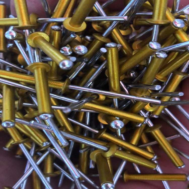 Golden Gray Color Baking Lacquered Black Aluminum Environmentally Friendly Pumping Core Rivet Car Pull Riveting Tinting To Pull Hat Nail Color
