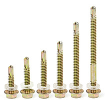 Outer hexagon drill tail screw color steel tile nail dovetail Silk nail self-drilling self-tapping pad flange iron screw M5