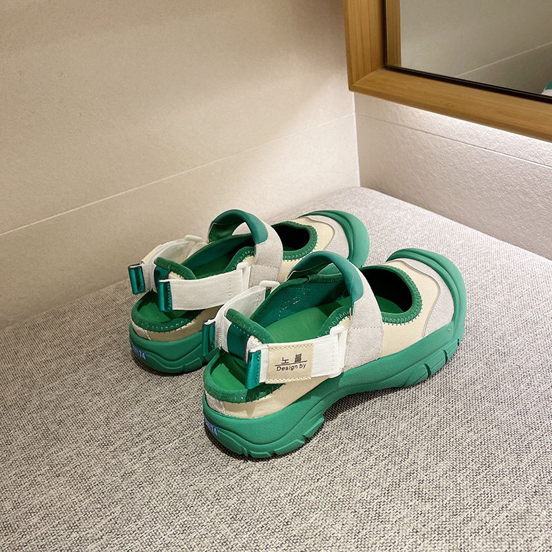 Aimeiqi European station big head ugly cute thick bottom sports sandals women's summer 2022 new heightened casual daddy shoes