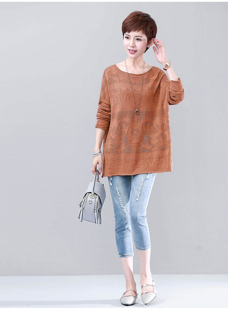 Áo len mỏng cho nữ mùa thu 2018 phiên bản Hàn Quốc mới của mùa xuân và áo thu đông rộng kích cỡ set đồ mùa hè shop quần áo nữ