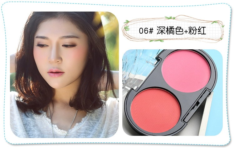 Hai màu nude trang điểm blush rouge sửa đổi mặt có độ bóng cao công suất sửa chữa hồng orange bright skin set trang điểm bột bền ...