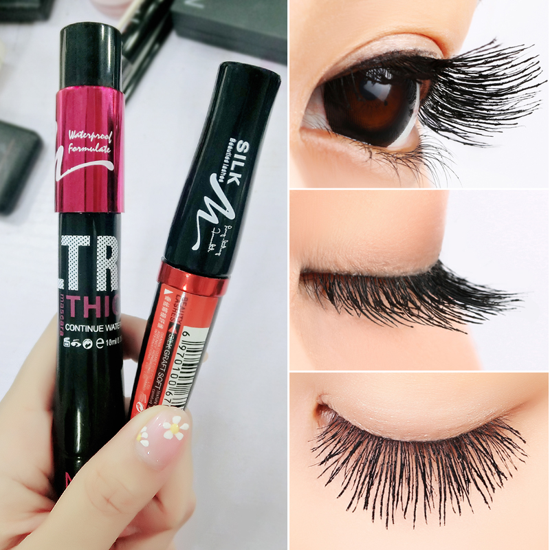 Net red encryption extended thick super long mascara Waterproof grafting fiber combination Long natural curl without smudging