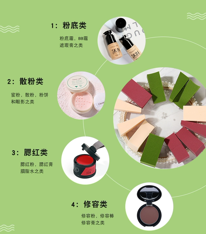 Net red beauty trứng matcha rượu vang đỏ 24 cắt trang điểm phồng bọt biển công cụ trang điểm chuyên nghiệp Kem nền BB cream - Các công cụ làm đẹp khác