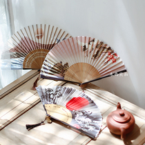 Classical folding fan Summer Lady Chinese style fan folding fan Japanese small and exquisite Lady ancient style high quality folding fan