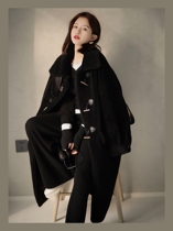 Big Happy Homemade Black Knight Fur | Loose Vintage Wool Sanded Fleece Grain Coat