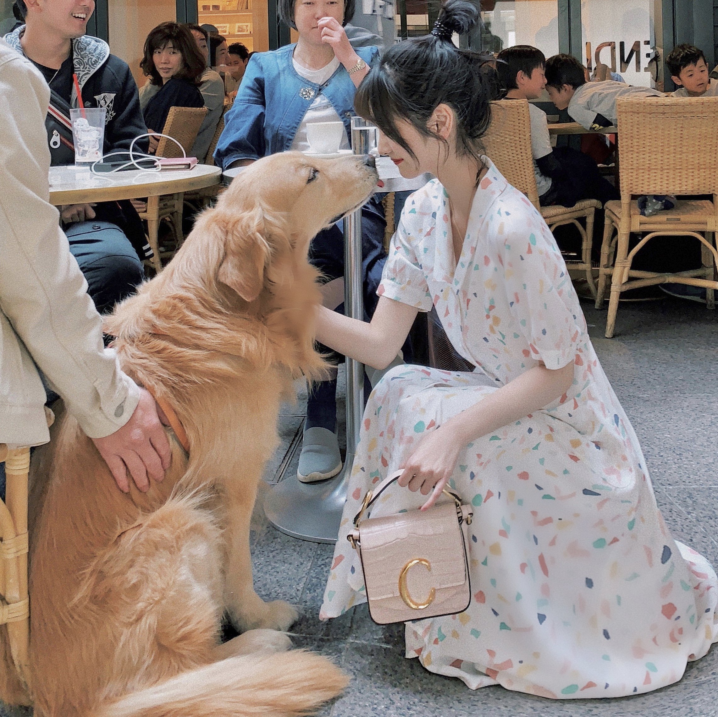 (60% off) Daxi chiffon dress women's retro temperament floral long skirt polka dots slim waist skirt