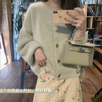 Spot flash hair big happy homemade 2019 autumn and winter new wild temperament thick knitted cardigan coat women