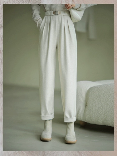 Шерстяные модные ретро штаны, свободный прямой крой