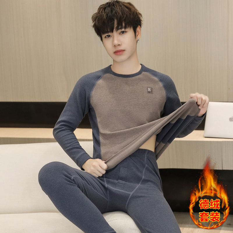 Teenagers' Autumn Clothing Set, Boys' Thermal Cotton Sweater, New Style for High School and Middle School Students, Older Children's Thermal Underwear Teenagers' Autumn Clothing Set, Boys' Thermal Cotton Sweater, New Style for High School and Middle School Students, Older Children's Thermal Underwear