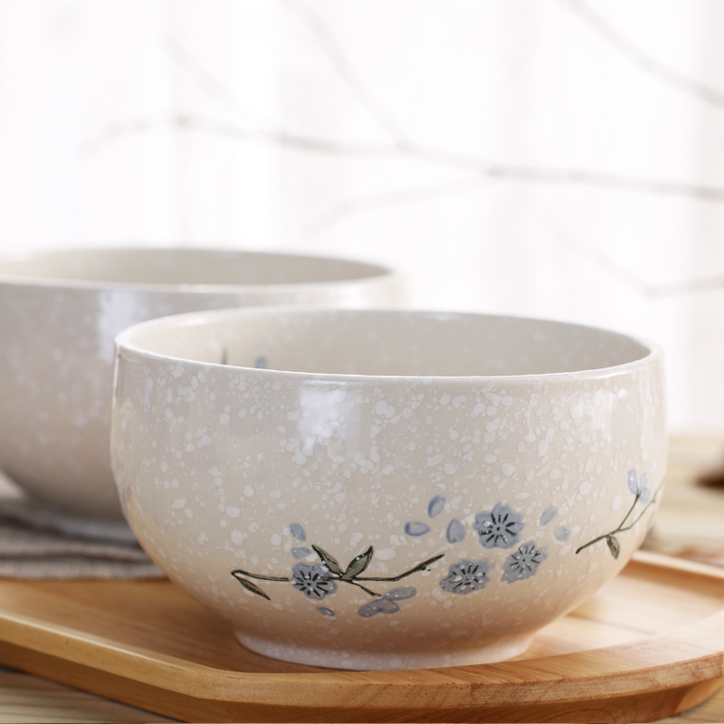 Song of sakura, Japanese new snow glaze 6 inch bowl of cutlery set two large ceramic bowl bowl body