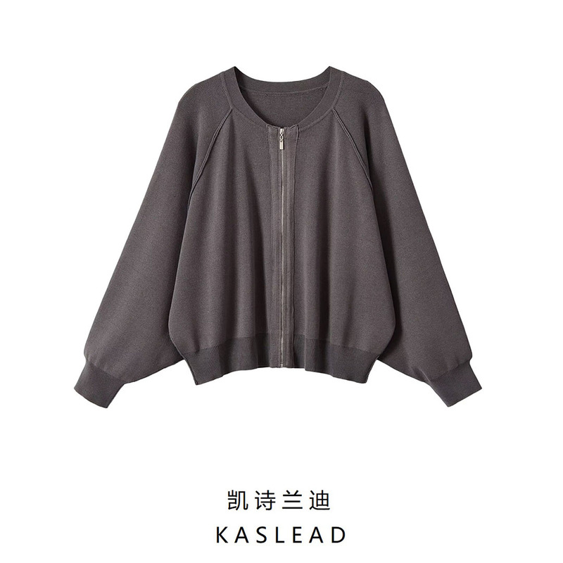 Kaslead New Women's Clothing European and American Style High-End Long-Sleeved Round-Neck Knitted Flight Jacket 9598043 Kaslead New Women's Clothing European and American Style High-End Long-Sleeved Round-Neck Knitted Flight Jacket 9598043