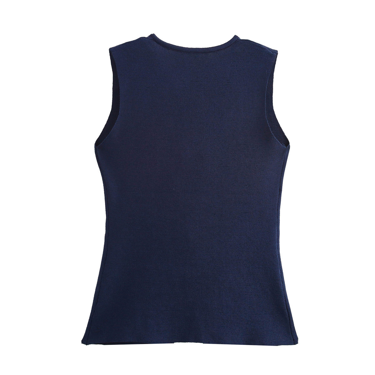 Женская жилетка kaslead 新款 女装 欧美风时尚简约金色纽扣饰针织背心式上衣