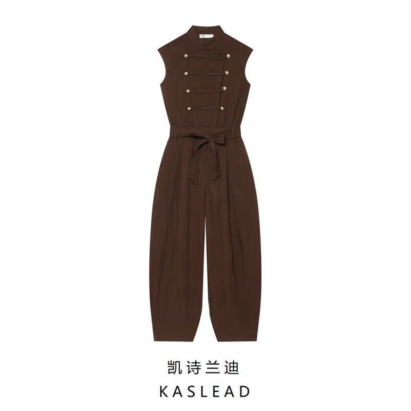 Kaslead New Women's Clothing European and American Style Fashion Knot Buckle Belt Jumpsuit 2945741 Kaslead New Women's Clothing European and American Style Fashion Knot Buckle Belt Jumpsuit 2945741