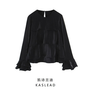 KASLEAD новый женщины европейско-американский манер мода свет Ламинирование ткани декоративный рубашка  7484181