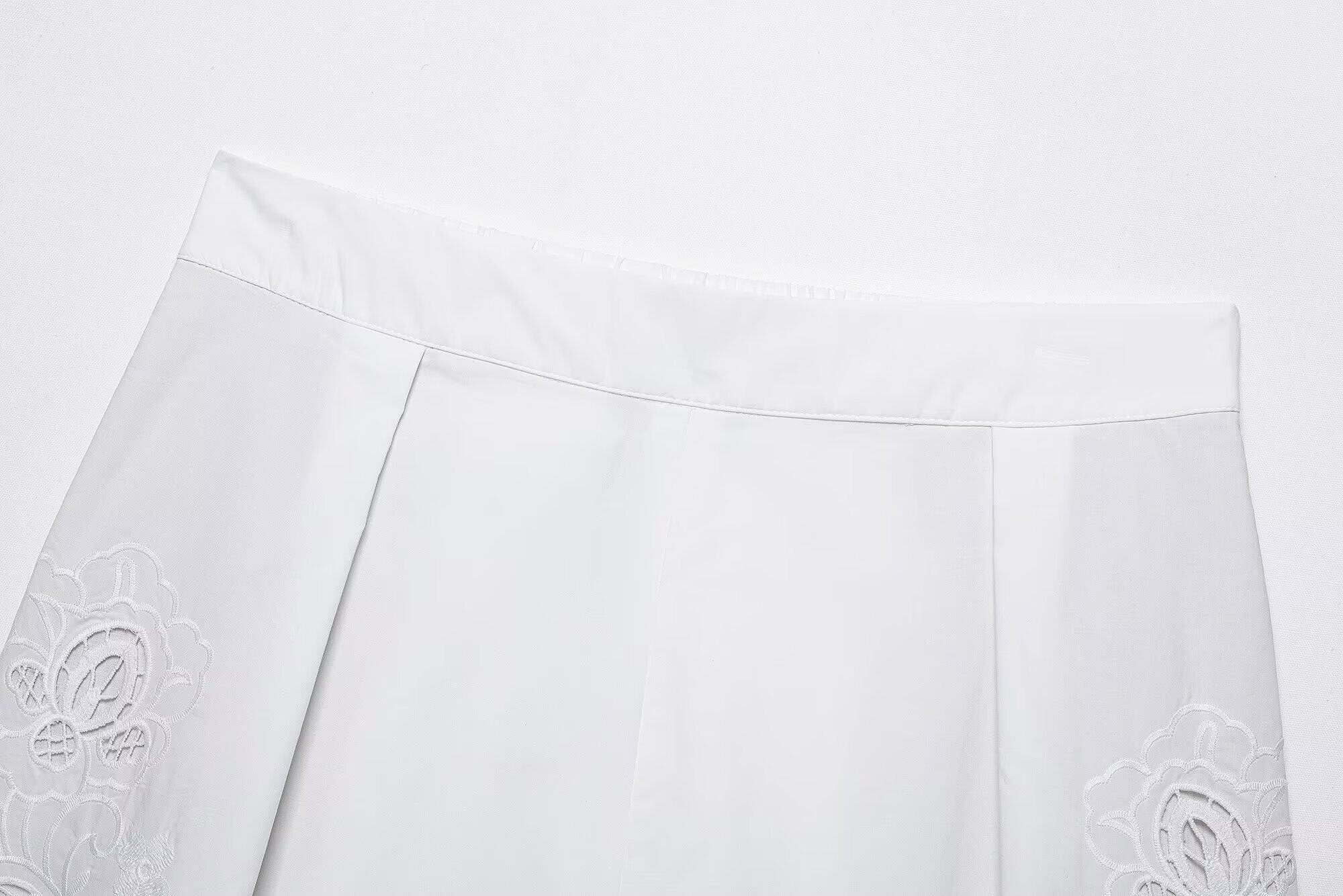 Стильные костюмы kaslead 新款 女装 欧美风刺绣镂空上衣半身裙裤 5107051 4786059