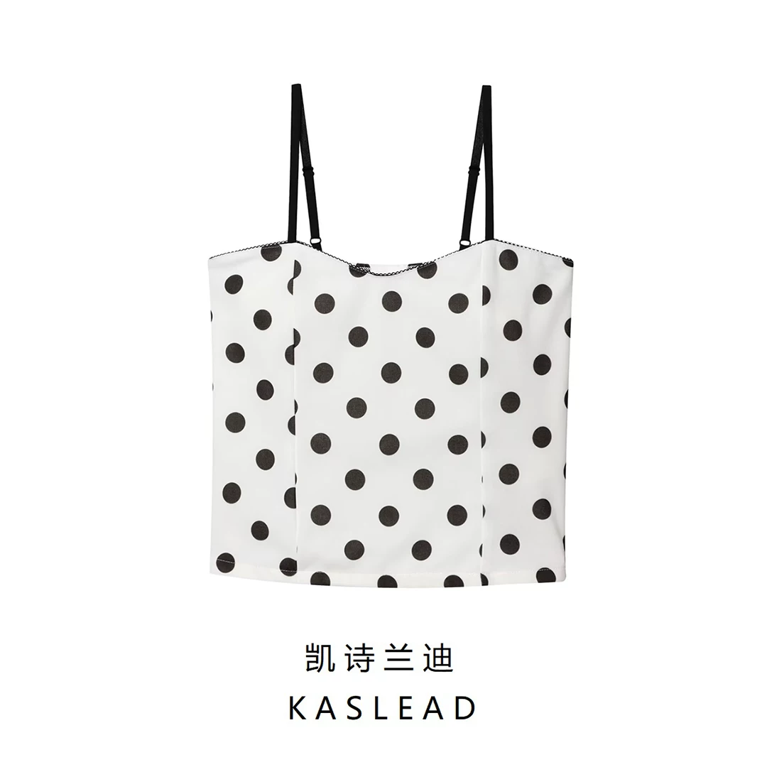 Корсетный топ KASLEAD женский, в горох, топ с регулируемыми бретелями