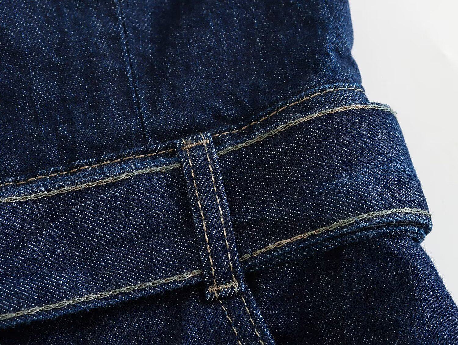 Боди/брюки kaslead 新款 女装 欧美紧身心形领胸衣式牛仔连体裤 2553069 407