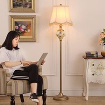 European floor lamp Bedroom living room Sofa lamp Creative luxury court American simple study Bedside vertical table lamp