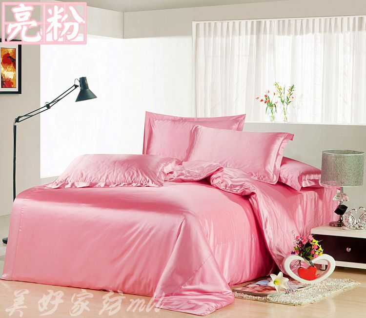 200 ngày lụa đích thực màu rắn lụa quilt cover mảnh duy nhất băng lụa quilt cover giường đôi duy nhất 1.5 giường 笠 mùa hè