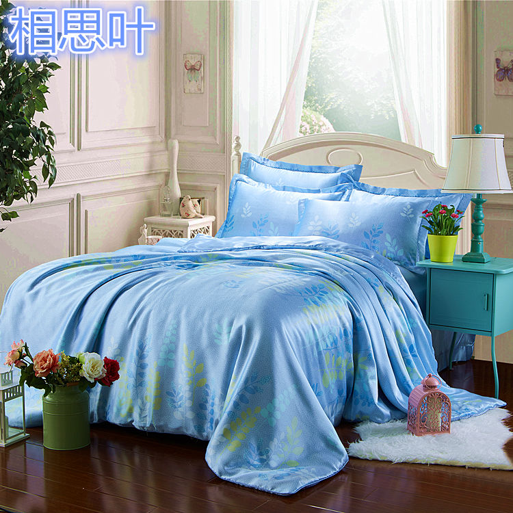 200 ngày lụa đích thực màu rắn lụa quilt cover mảnh duy nhất băng lụa quilt cover giường đôi duy nhất 1.5 giường 笠 mùa hè