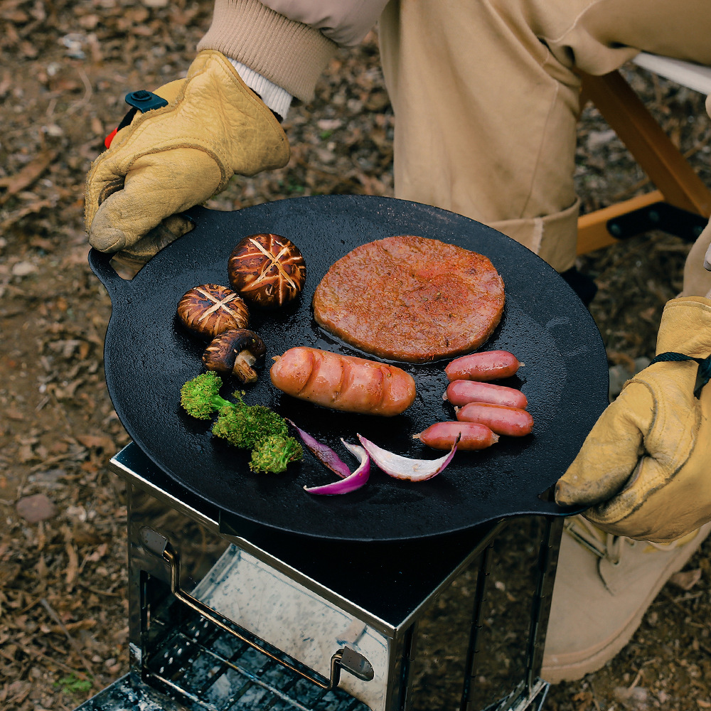 Xingsen the same outdoor camping barbecue plate 30cm barbecue plate gas induction cooker with frying pan grill plate barbecue supplies
