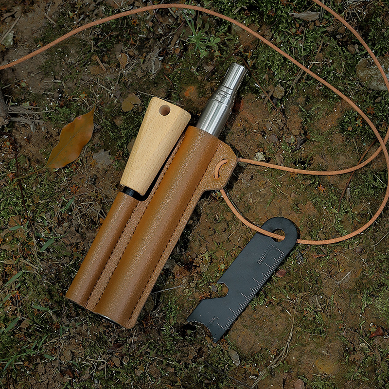 Outdoor blowing tube lighting set camping can be scaled stainless steel 5 blowing tube solid magnesium rod lighting rod