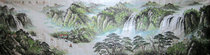 Pure hand-painted giant Chinese painting landscape painting large living room office has a long history