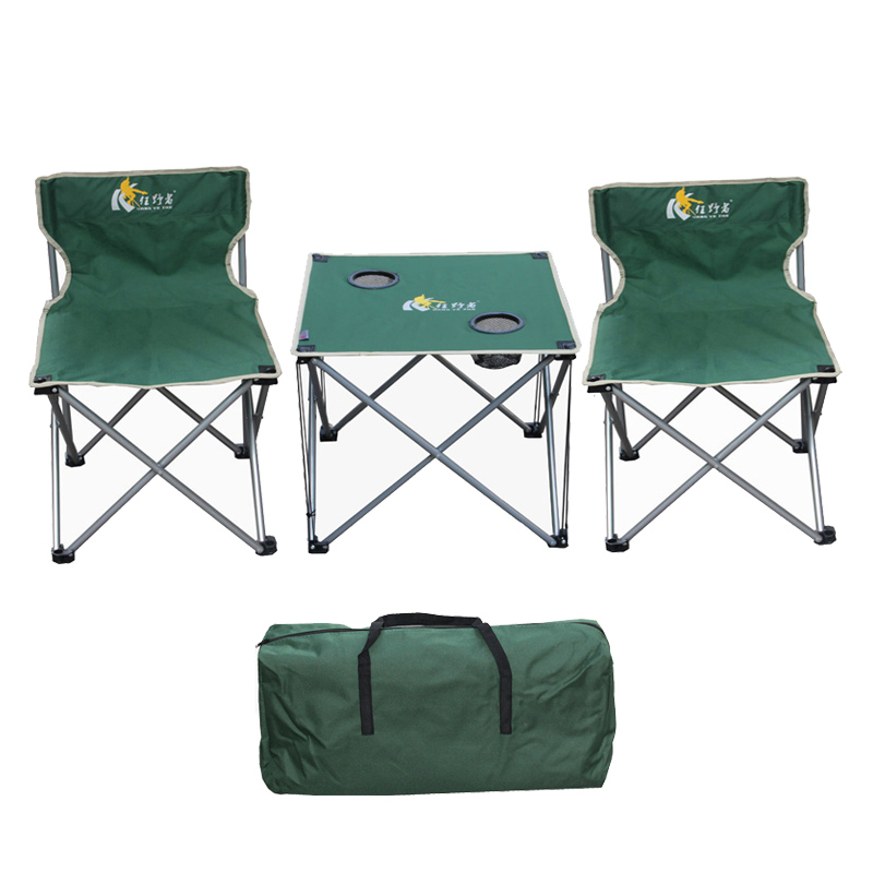 Wild outdoor portable folding table chair three-piece chair beach chair camping outing leisure chair convenient chair
