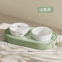 Двойная керамическая чаша большой емкости (зеленая)