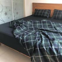 Tail single day autumn and winter thickened cotton four-piece 200*230 simple Plaid (cotton flannel)