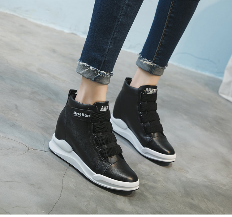 Mùa thu cao để tăng giày nữ 2018 Giày đế mới Velcro Gaobang Giày thường phiên bản Hàn Quốc hoang dã giày the thao nữ biti's