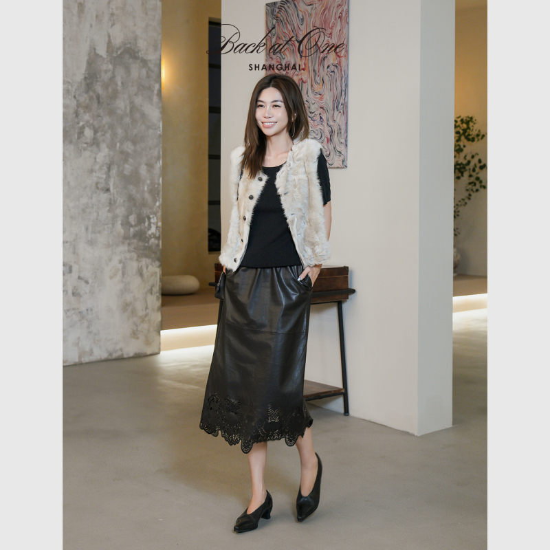 Backatone "Winter Forest" Fashionable Fur-Integrated Reversible New Style Vest Jacket for Women