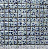 Керамическая печь становится мозаичной синей и белой современной минималистской сельской фоновой стеной гостиной туалетная кухня плитка плитка