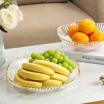 Crystal glass fruit tray Living room Tea Table Creativity Net Red Sketching Fruit Pan Nordic Home Water Fruit Basket Snacks Dishes