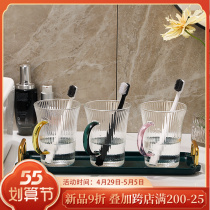 Gargle Cup High Face Value Glass Toothbrushing Cup Creative Toothbrush Cup Home Lovers Wash Cup Children Handle Tooth Cup
