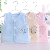  Baby vest baby vest spring and autumn newborn clothes pure cotton padded thickened warm autumn and winter padded waistcoat go out
