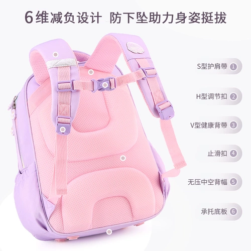 Школьные ранцы Kuromi для девочек начальной школы 3, 2 и 1 классов. Новый детский рюкзак 2025 года, снижающий нагрузку на девочек и защищающий от падения.