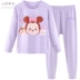 Disney thương hiệu quần áo trẻ em cô gái đồ lót trẻ em quần áo mùa thu trẻ em cotton hai mảnh phù hợp với cô gái đồ ngủ mùa xuân và mùa thu - Quần áo lót Quần áo lót