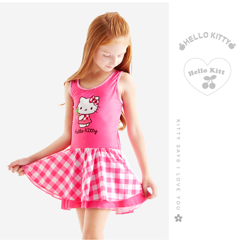 Cô gái đồ bơi Hello Kitty Little Girl Bé Váy Nhanh khô Xiêm Cậu Bé Lớn Sinh Viên Áo Tắm Trẻ Em Đồ Bơi