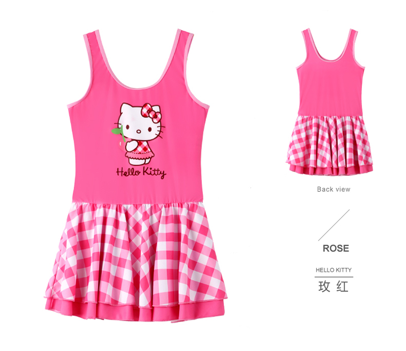 Cô gái đồ bơi Hello Kitty Little Girl Bé Váy Nhanh khô Xiêm Cậu Bé Lớn Sinh Viên Áo Tắm Trẻ Em Đồ Bơi